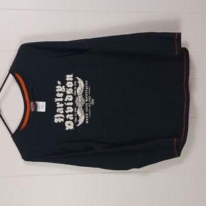Harley Davidson Crystal River Florida Black T-Shirt Womens Large Long Sleeve C96